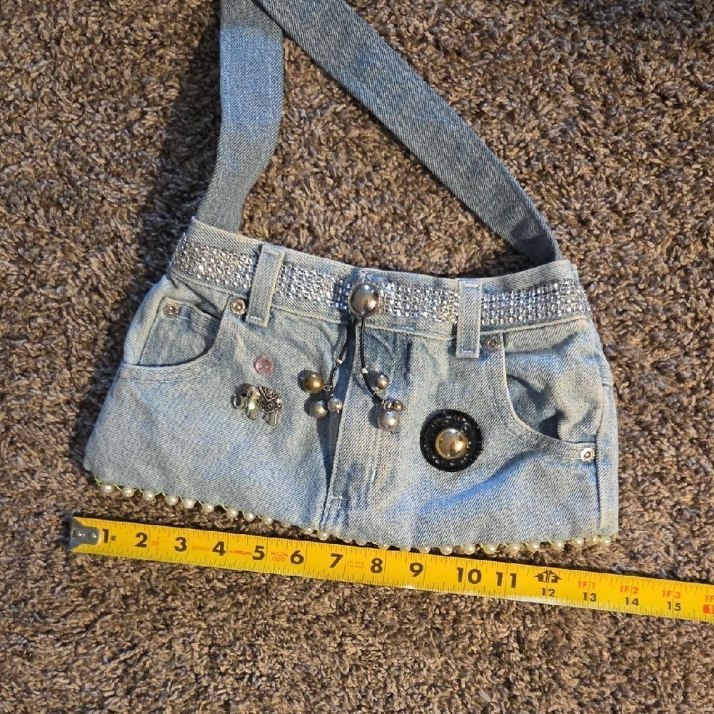 Denim Handbag with Embellishments - Picture 10 of 10
